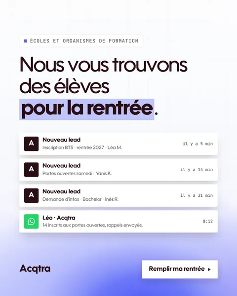Publicité Acqtra en rotation, angle 2